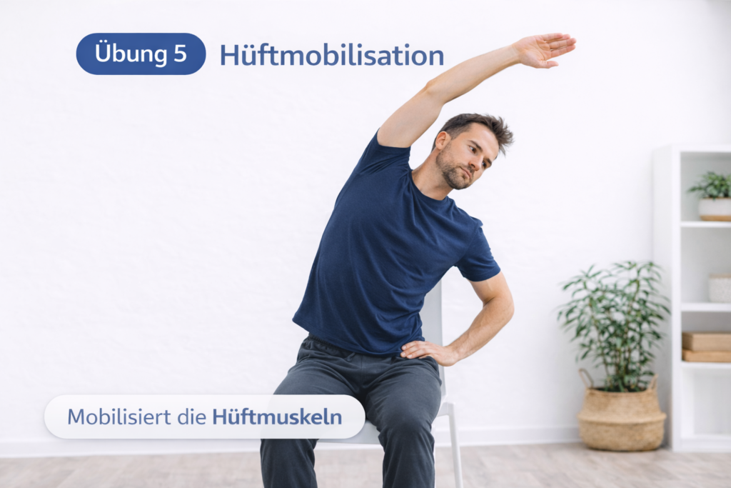 Hüftmobilisation Übung zur Dehnung der Hüftmuskulatur und gegen Schmerzen im unteren Rücken

